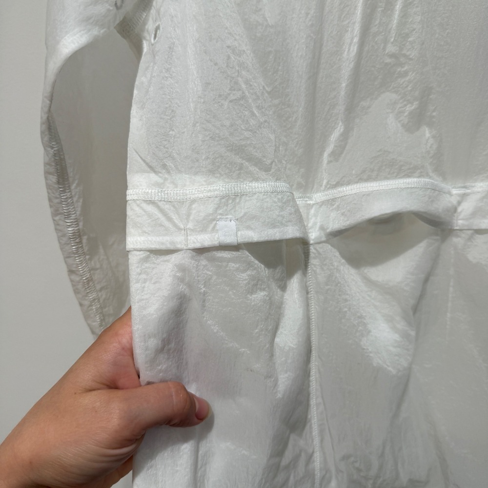 Lululemon Translu Anorak Rain Jacket White Translucent Full Zip Sz 4 Sheer Casua - Picture 16 of 16